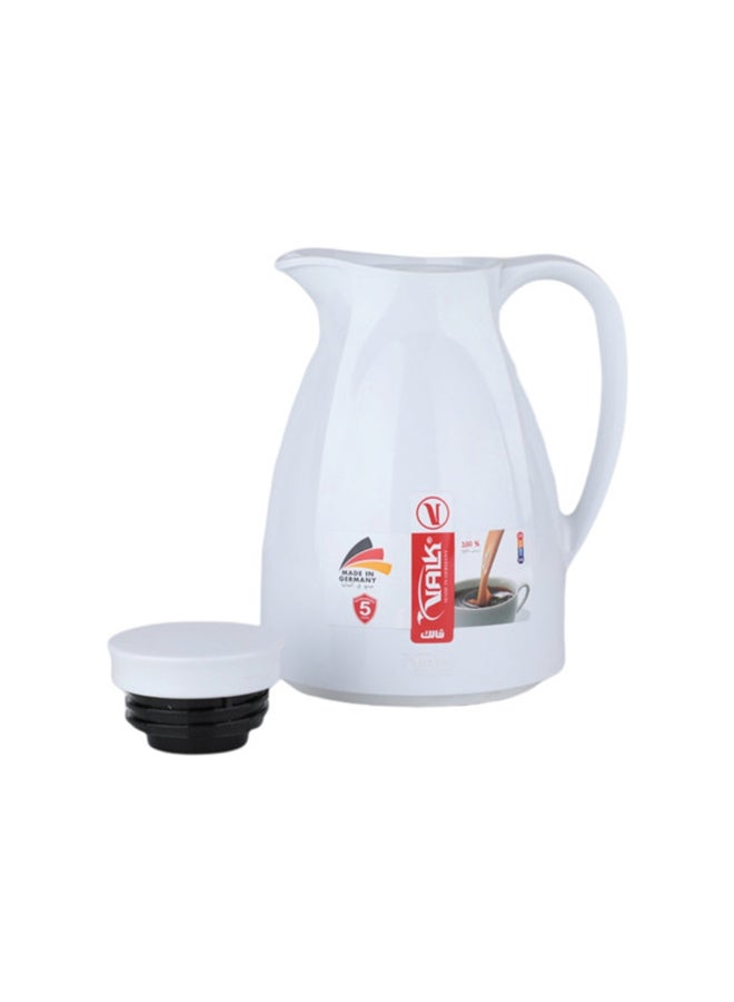 Valk Vacuum Flask with Double Wall Glass (300ml) | Wide Mouth with Anti-Leakage Cap Double Walled Travel Mug | White - Image 4