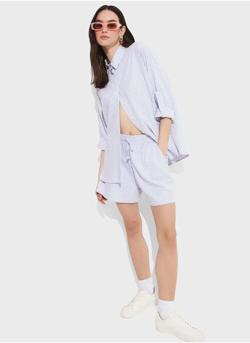 JUNE Striped Button Down Shirt
