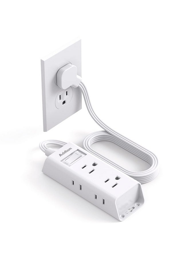 Addtam Cruise Essentials - Flat Plug Power Strip, Addtam 5 ft Ultra Flat Extension Cord with 6 Outlets Extender, No Surge Protector for Cruise Ship, Travel, Dorm, Home Office, ETL Listed  - Image 1