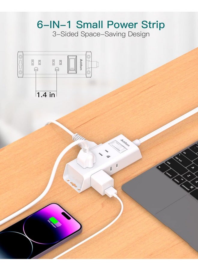 Addtam Cruise Essentials - Flat Plug Power Strip, Addtam 5 ft Ultra Flat Extension Cord with 6 Outlets Extender, No Surge Protector for Cruise Ship, Travel, Dorm, Home Office, ETL Listed  - Image 3