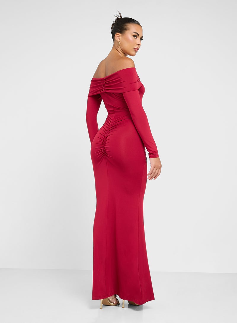 جينجر فستان ضيق مكشوف الكتفين بتفاصيل درابيه - Image 2