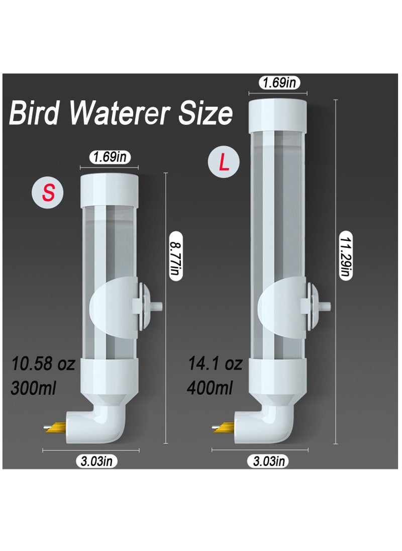 Excefore 2 Pcs Bird Feeder and Drinker Set, Parakeet Water Dispenser for Cage Bird Drinking Water Bottle Parrot Automatic Drinking Device for Budgie Cockatiel Lovebirds Canary Finch, 400ml  - Image 2