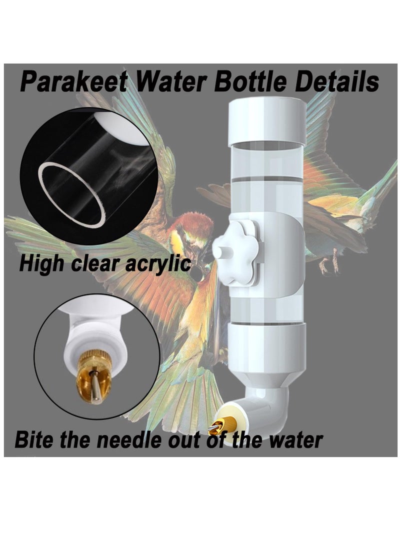Excefore 2 Pcs Bird Feeder and Drinker Set, Parakeet Water Dispenser for Cage Bird Drinking Water Bottle Parrot Automatic Drinking Device for Budgie Cockatiel Lovebirds Canary Finch, 400ml  - Image 5