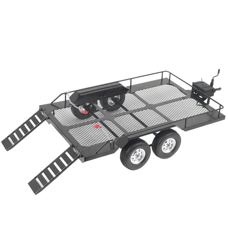 1/10 RC Trailer: Whole Metal Solid Durable High Bearing Capacity - 4 Anti-skid Abrasion Proof Tires Easy Install High Simulation RC Car Accessory for Traxxas TRX4 Axial Scx10 1/10 RC Vehicles - Image 5