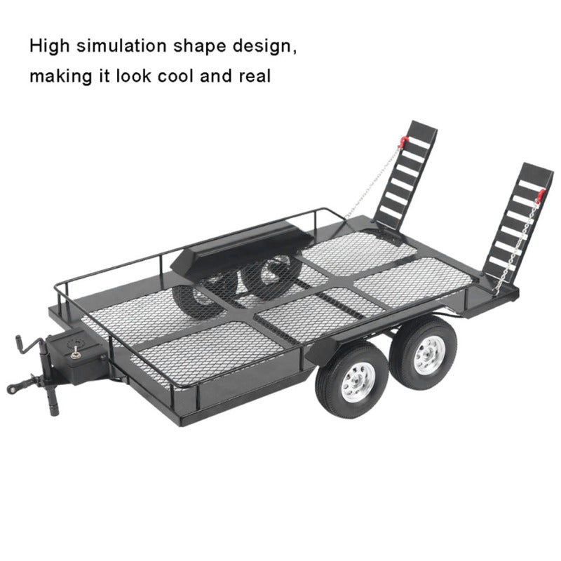 1/10 RC Trailer: Whole Metal Solid Durable High Bearing Capacity - 4 Anti-skid Abrasion Proof Tires Easy Install High Simulation RC Car Accessory for Traxxas TRX4 Axial Scx10 1/10 RC Vehicles - Image 4
