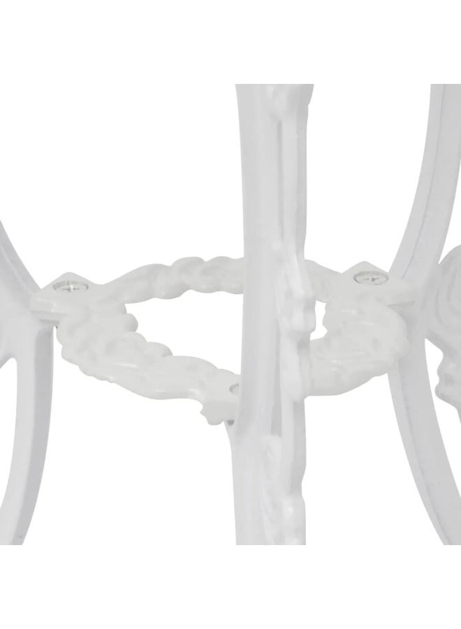vidaxl 3 Piece Bistro Set Cast Aluminium White 42165 - Image 3