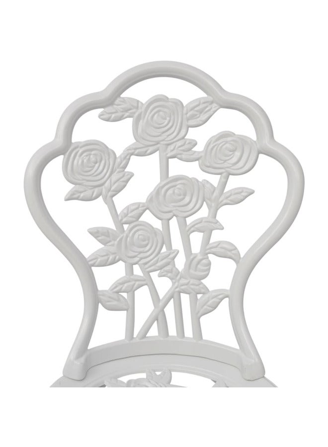 vidaxl 3 Piece Bistro Set Cast Aluminium White 42165 - Image 5