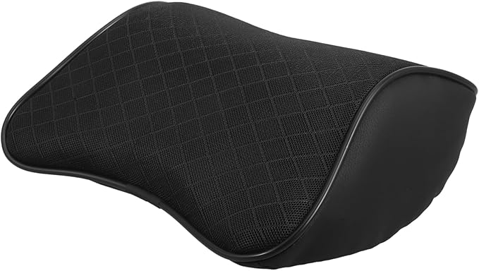 Memory Foam Car Headrest Pillow Cervical Support Travel Pillow Black 23X22X9CM - Image 1