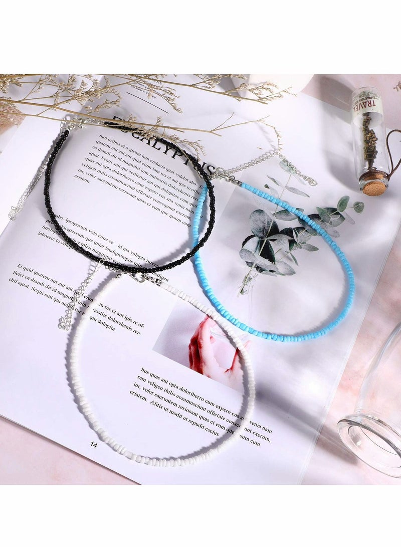 Excefore Bohemian Necklaces, 6 Pieces Colorful Bohemian Seed Bead Necklaces Set, Cute Boho Necklace Jewelry for Women Teen Girls - Image 4