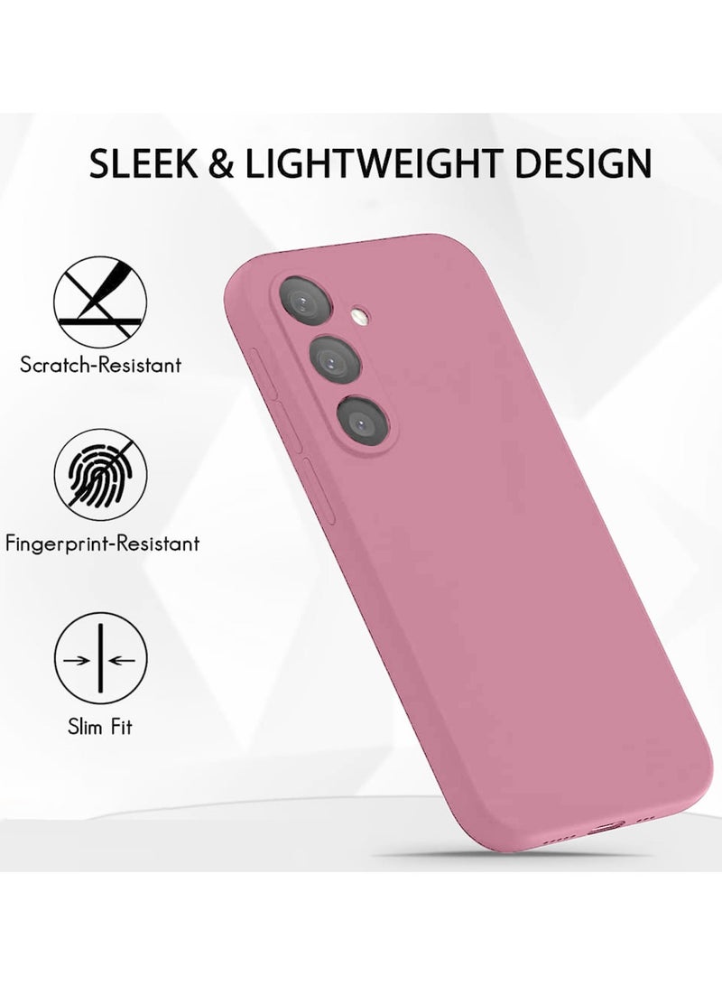 دبليو تيك غطاء حماية من السيليكون السائل الناعم لهاتف سامسونج جالاكسي A35 5G 2024 وردي - Image 2