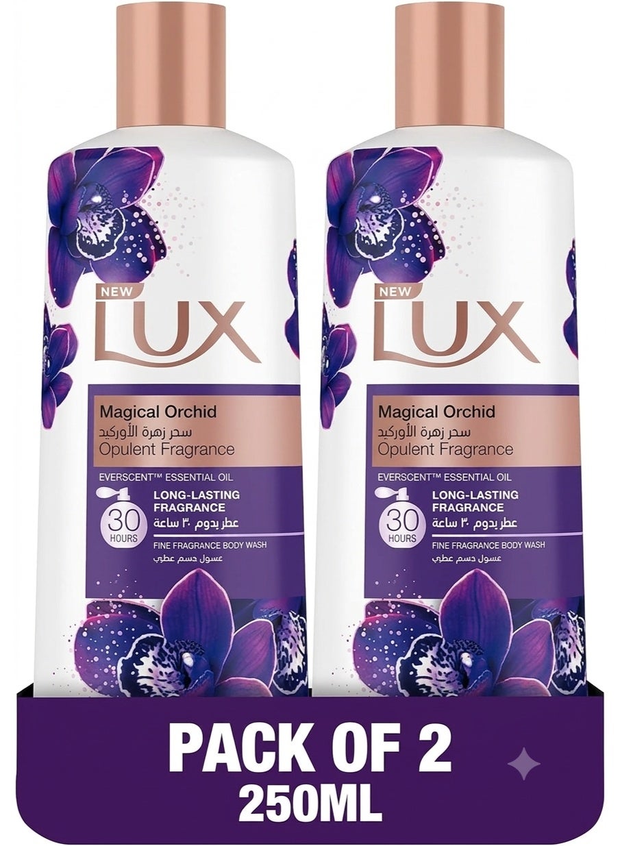LUX Perfumed Body Wash, for all skin types, Magical Orchid, 250ml x 2