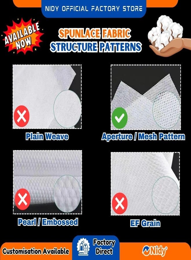 Nidy® Disposable Non-Woven Towels for Travel Camping Hiking Outdoor Hotel Beauty Salon Disposable Napkins for Bathroom, Kitchen, Weddings, Parties, Dry Wipe Cleaning Beauty Towel (100, 20x20) - Image 3