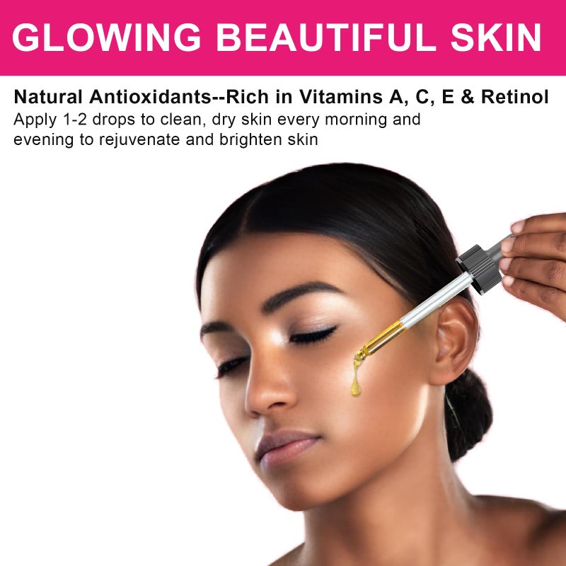 MMPANG Organic Rosehip Seed Oil for Face, USDA Certified, Cold Pressed, Unrefined, 100% Pure Natural Rose Hip Oil for Anti-Aging, Acne Scar Treatment, Skin & Hair Care, Gua Sha Massage, 1 fl.oz / 30ml - Image 3