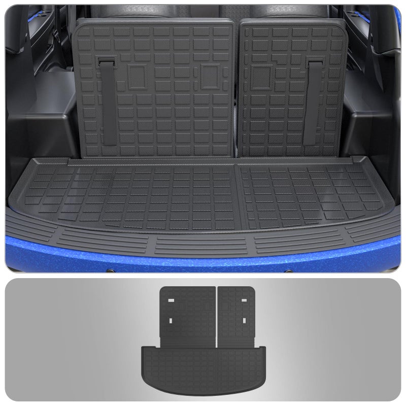 Generic Thinzyou Cargo Mat Compatible with 2020-2024 Kia Telluride Trunk Mat Cargo Liner Trunk Liner TPE All Weather Back Seat Cover Protector 2023 Telluride Accessories (Trunk Mat with Backrest Mat)  - Image 1