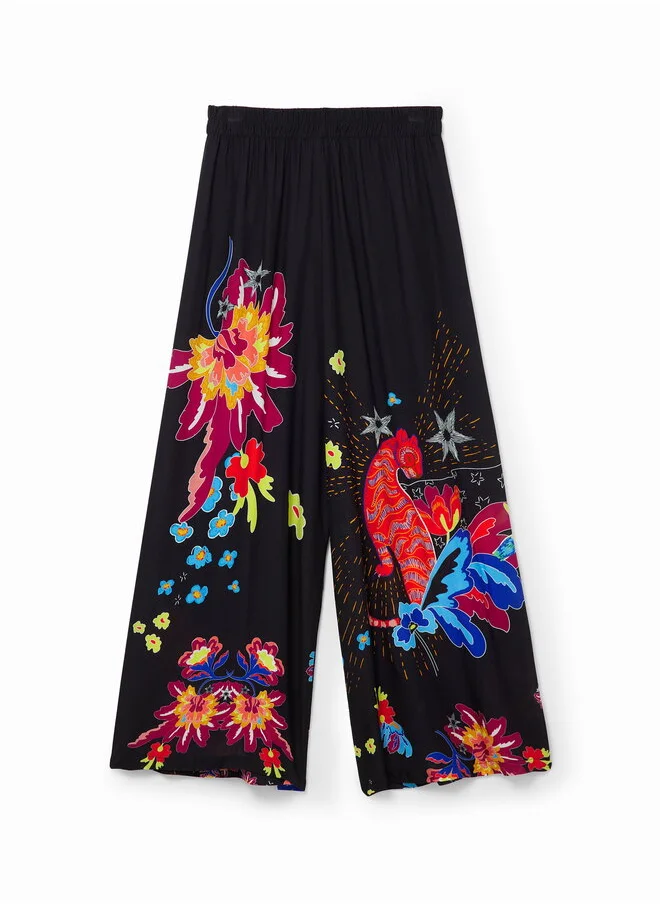 DESIGUAL Jungle Design Palazzo Trousers