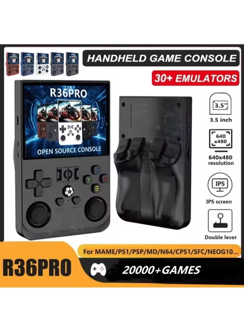 Retro Handheld R36PRO Game Console With 64G TF Card,Support 20000+Games,3.5 Inch IPS Portable Rechargeable Open Source Game Console Emulator ,Support WiFi.(White)  - Image 2