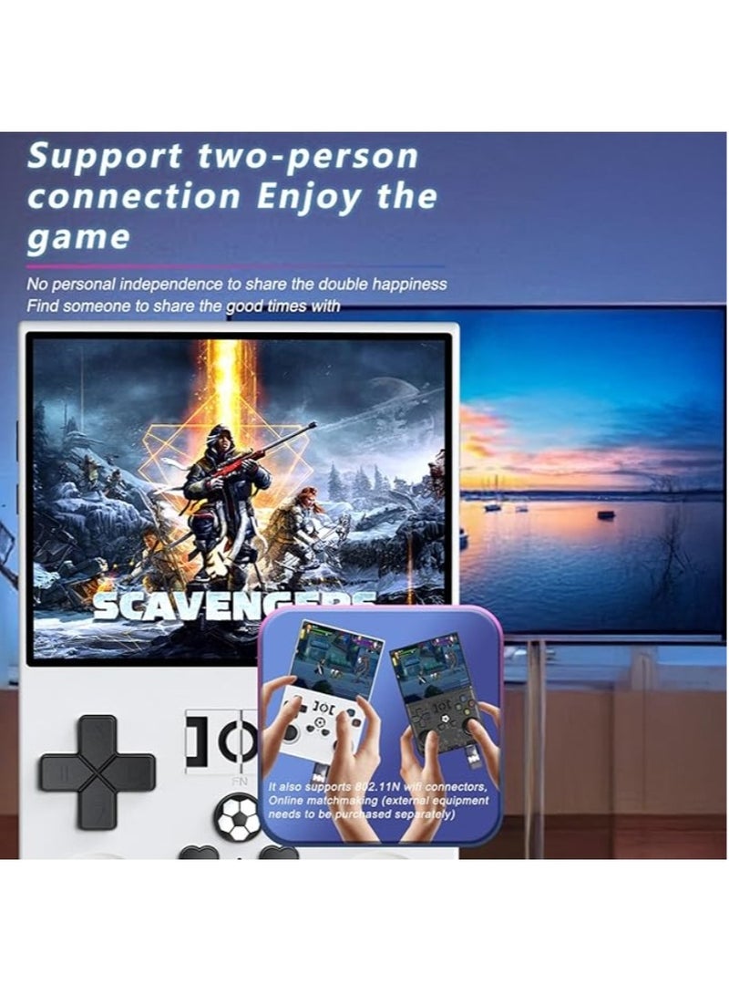 Retro Handheld R36PRO Game Console With 64G TF Card,Support 20000+Games,3.5 Inch IPS Portable Rechargeable Open Source Game Console Emulator ,Support WiFi.(White)  - Image 4