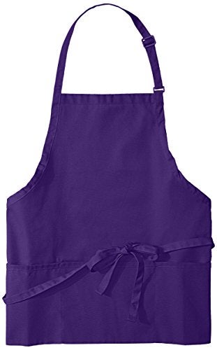Uncommon Threads mens Adjustable 3 Pocket Restaurant Bib Apron, Purple, One Size US - Image 1