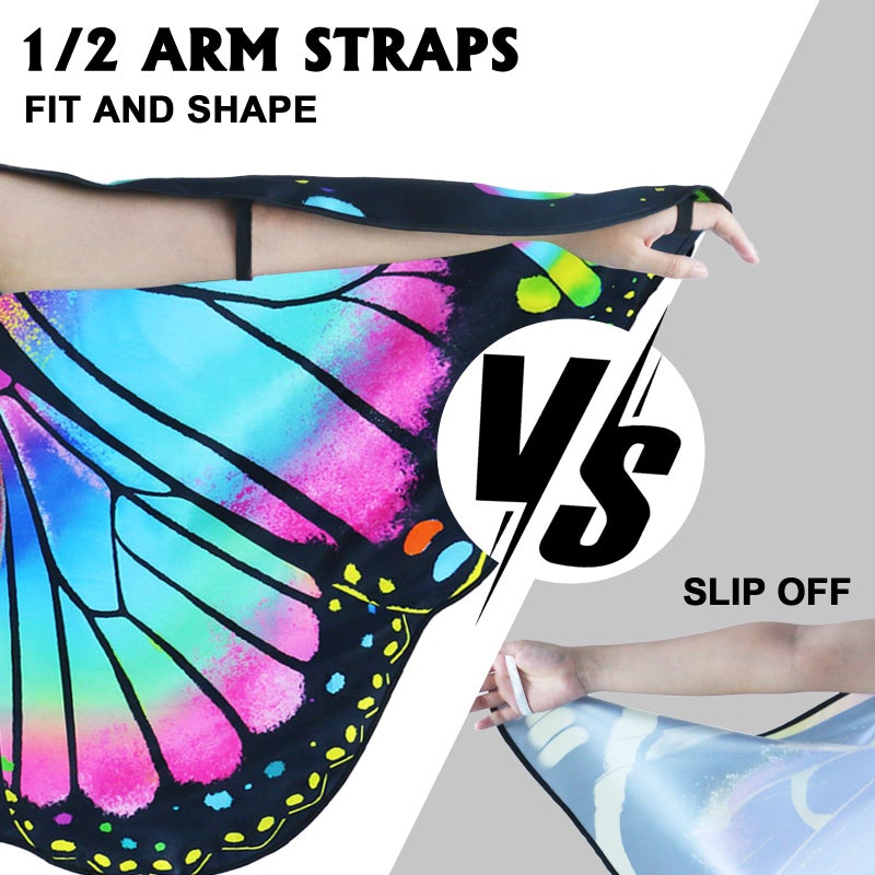 iROLEWIN iROLWIN Double Sided Kids-Butterfly-Wings for Toddler-Girls Fairy Dress Up Costume Butterfly Cape Headband Halloween Gifts - Image 4