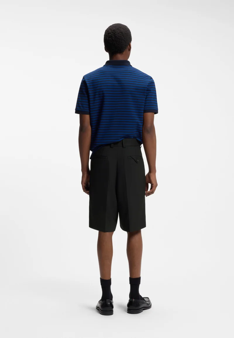 HUGO Black Relaxed-fit shorts in stretch twill with front pleats for Men | Best Price UAE
