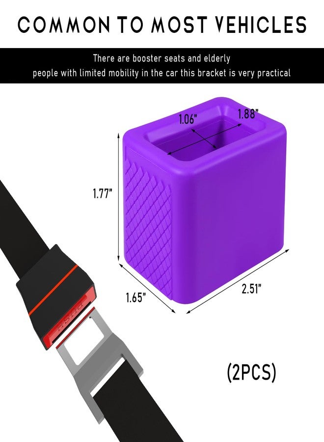 Ohleats 2 PCS Seat Belt Buckle Holder, Silicone Buckle Booster Raises Your Seat Belt for Easy Access, Buckle Cover Makes Receptacle Upright Buckling, Car Accessories for Kids (Purple) - Image 2