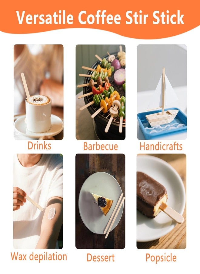 كيه تي أوه جوي مجموعة KTOJOY من 1000 عود تقليب قهوة من خشب البتولا، أعواد تقليب قهوة متينة بطول 7 بوصات، أطراف دائرية ناعمة، أعواد تقليب للاستخدام مرة واحدة وخالية من الشظايا، مناسبة للقهوة والكوكتيلات والاستخدام المكتبي والمنزلي - Image 4