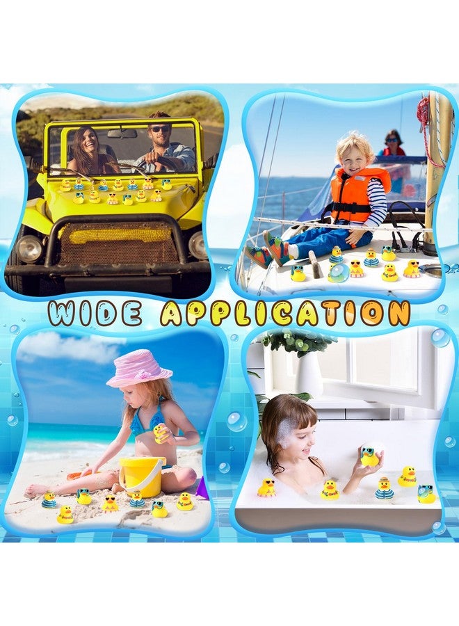 Honoson 48 Pcs Summer Beach Rubber Duckies Bulk Mini Rubber Duck Bath Toys Float Bathtub Ducky Cute Squeaky Ducky for Classroom Carnival Summer Birthday Baby Shower Party Favor - Image 5