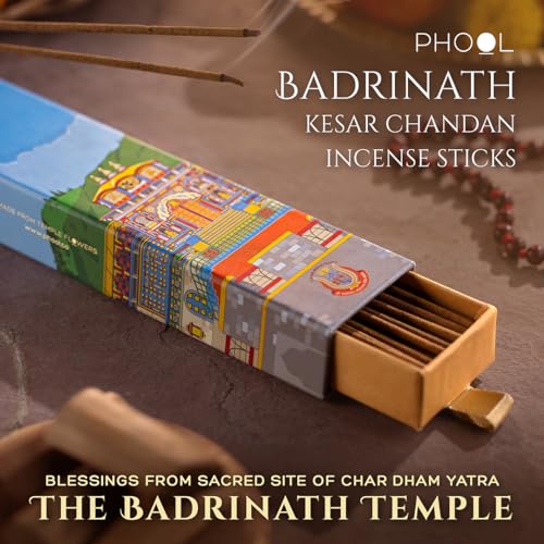 Phool Luxury Incense Badrinath Kesar Chandan Incense Sticks – 40 Natural Charcoal-Free Agarbatti, Saffron Sandalwood Fragrance, Temple Flower Incense, Pooja & Meditation - Image 4