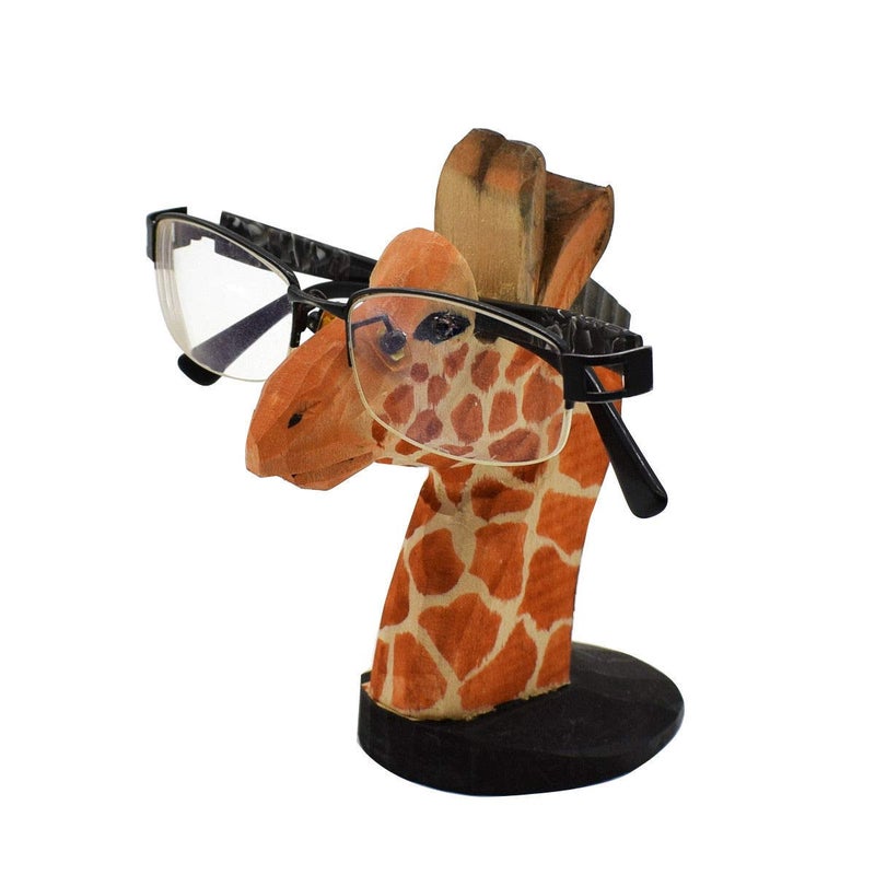 VIPbuy Hand Carved Wood Eyeglasses Spectacle Sunglasses Holder Stand Animal Shaped Home Office Desk Dcor Gift Giraffe