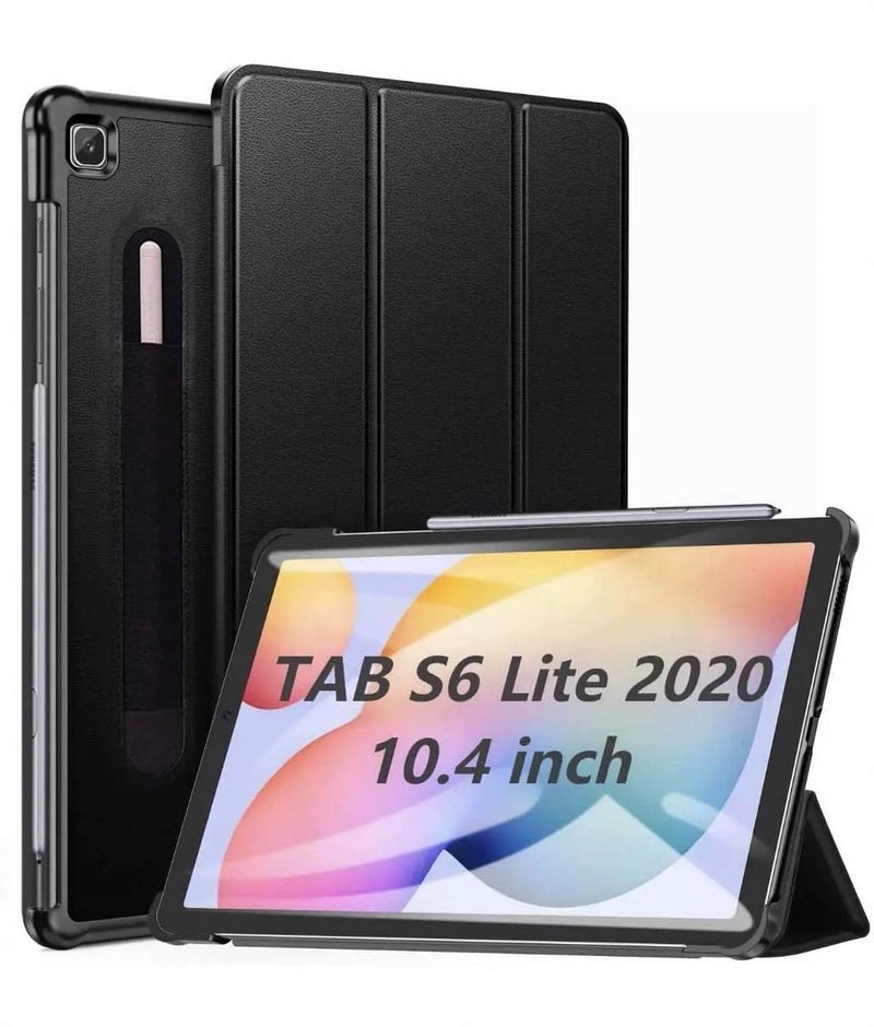 Robustrion Cover Case for Samsung Tab S6 Lite Cover 10.4 inch, Trifold Flip Cover for Samsung S6 Lite Tablet Cover 10.4 inch [Auto Sleep Wake Support] - Black - Image 1