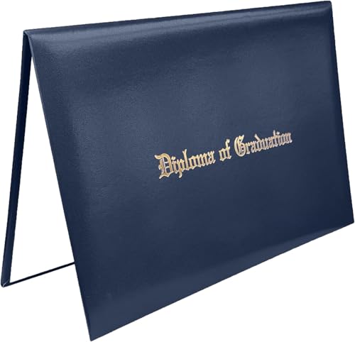 Happy Secret Imprinted Diploma Holder for 85x11 Certificate Graduation Cover with Smooth Leather Navy 1 Pack