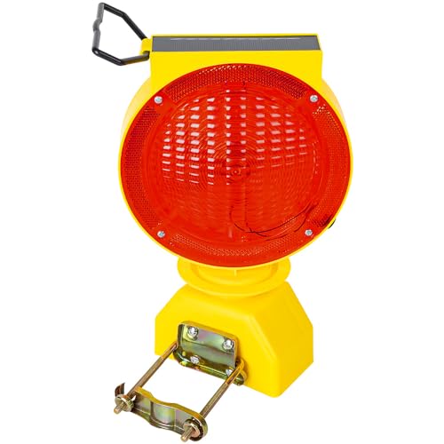 NPKRRSK Solar Industrial Warning Lights,Wireless Waterproof Rechargeable Safety Barricade Warning Lights,Traffic Signal Flashing 2 Sided Visibility Amber LED for Road Construction and Vehicle Emergency - Image 1