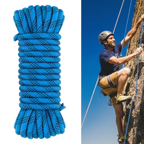White Tech Premium (10.5mm 10Mtr) Rock Climbing Static Rope Nylon 23 KN Breaking High Strength Industrial Safety Rope, Hiking Climbing Fire Escape Rappelling Mountaineering Construction - Image 1