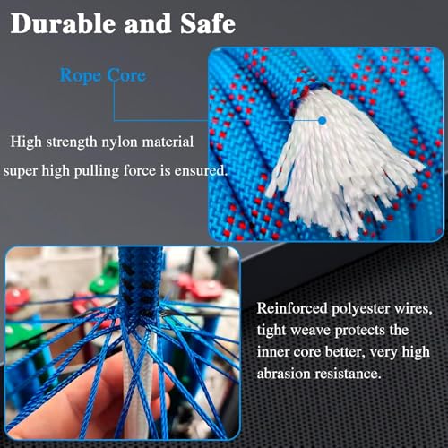 White Tech Premium (10.5mm 10Mtr) Rock Climbing Static Rope Nylon 23 KN Breaking High Strength Industrial Safety Rope, Hiking Climbing Fire Escape Rappelling Mountaineering Construction - Image 5