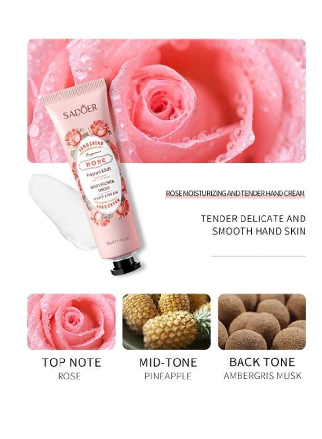 SADOER 5 Pack Hand Cream Gifts Set For Women,Hand Lotion Travel Size in Bulk For Dry Cracked Hands,Mini Hand Lotion For Festival Gift,Natural Plant Fragrance Mini Hand Lotion Moisturizing Hand Care Cream - Image 5