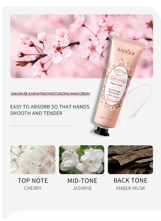 SADOER 5 Pack Hand Cream Gifts Set For Women,Hand Lotion Travel Size in Bulk For Dry Cracked Hands,Mini Hand Lotion For Festival Gift,Natural Plant Fragrance Mini Hand Lotion Moisturizing Hand Care Cream  - Image 3
