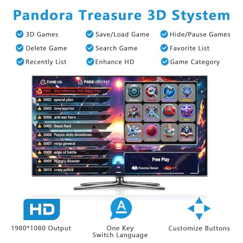 FVBADE 32000 Game in 1 78S Pandora Box Retro Games Arcade Game Console with Two Separate Host for PC Projector TV 3D Games 14 Players Category Favorite List SaveSearchHidePauseDelete - Image 5