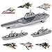 WASAiKA WASK Army Toys for Boys Launching Military Aircraft Carrier Toys Set Military Naval Ship with Battleship Supply Ship Fighter Jets Aircraft Carrier Model Kit Cool Toys for Boys Girls - Image 3