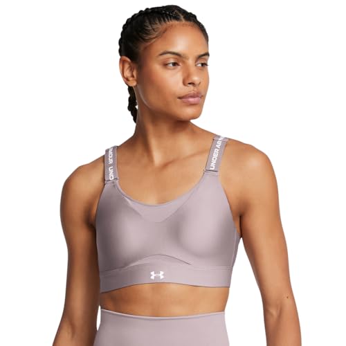 Under Armour Womens Infinity High Impact Sports Bra, (016) Tetra Gray / / White, X-Small D-DD - Image 5
