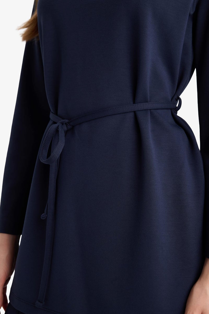 DeFacto Blue Woman Regular Fit Long Sleeve Tunic Casual - Image 5