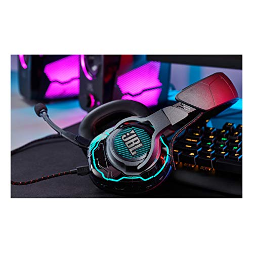 JBL Quantum One - USB wired over-ear professional gaming headset with head-tracking enhanced JBL QuantumSPHERE 360, Active noise cancelling and Hi-Res certified sound (Black) - Image 2