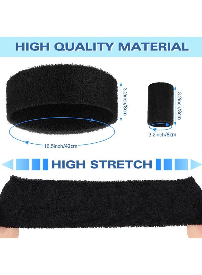 Hungdao Colorful Athletic Headband and Wristband Set for Kids, Girls, Boys, Women, Men - Sweat Absorbing Bands for Sports, Basketball, Workout (Bright Colors) - Image 2