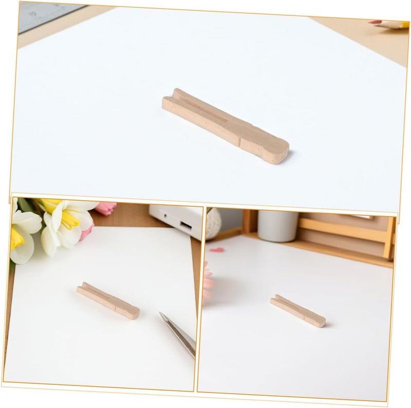Wooden Clothes Pins 50pcs Round Flat Clip Natural Wood Laundry Clips for Hanging Outdoor Clothesline Crafts Travel - Image 2