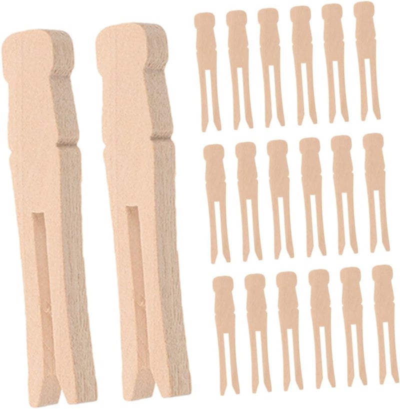 Wooden Clothes Pins 50pcs Round Flat Clip Natural Wood Laundry Clips for Hanging Outdoor Clothesline Crafts Travel - Image 1