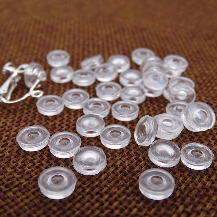 Jewelry accessories copper elastic adjustment screw ear clip women without ear hole diy handmade earrings earrings material Spiral ear clip anti-pain pad (10 per serving) 