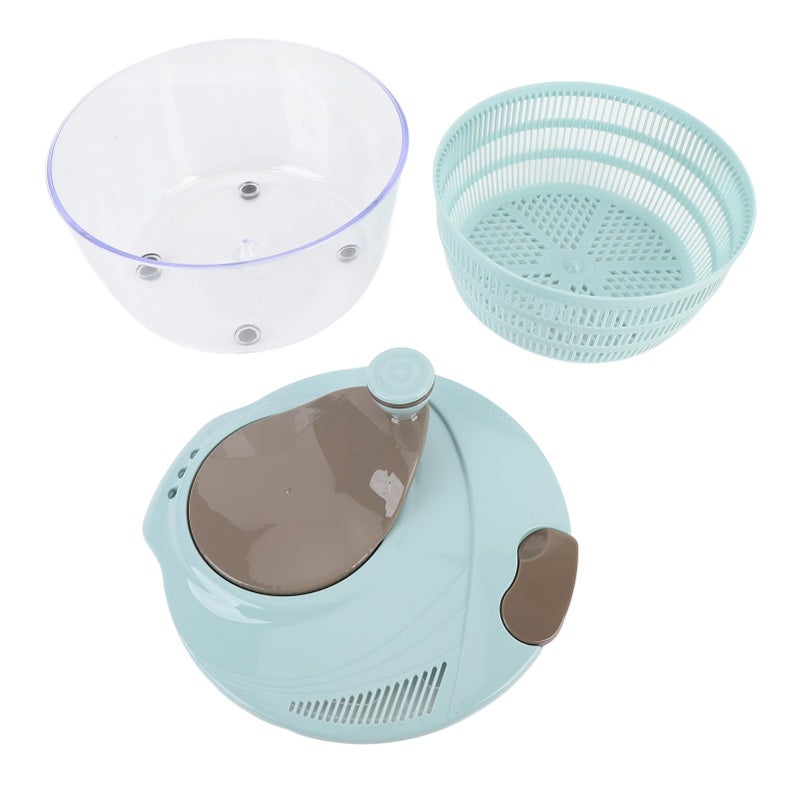 4L Manual Fruit Vegetable Washer Salad Dryer With Dual Drainage Holes - Image 2