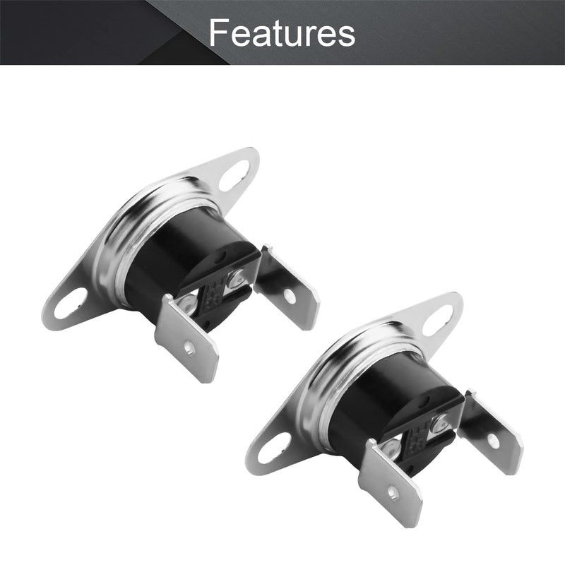 Fielect 5Pcs KSD301 Thermostat 120ｰC/248ｰF Normally Closed N.C Snap Disc Temperature Switch for Microwave Oven Coffee Maker Smoker Bent Feet - Image 3