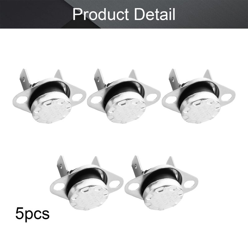 Fielect 5Pcs KSD301 Thermostat 120ｰC/248ｰF Normally Closed N.C Snap Disc Temperature Switch for Microwave Oven Coffee Maker Smoker Bent Feet - Image 5