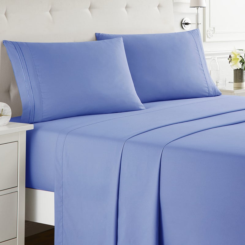 Nestl Nestl RV Short Queen Sheet Set - 4 Piece Bed Sheets for RV Short Queen Size Bed  Deep Pocket  Hotel Luxury  Extra Soft  Breathable and Cooling  Calm Blue RV Short Queen Size Sheets  - Image 1