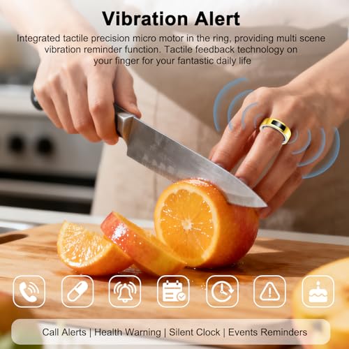 uaue Smart Ring for Women Men, Fitness Tracker Ring with Heart Rate/Women's Health/Sleep/Steps, Touch Control, Vibration Alert, IP68 Waterproof Health Ring for iPhone/Android, No Subscription,Silver 8 - Image 5